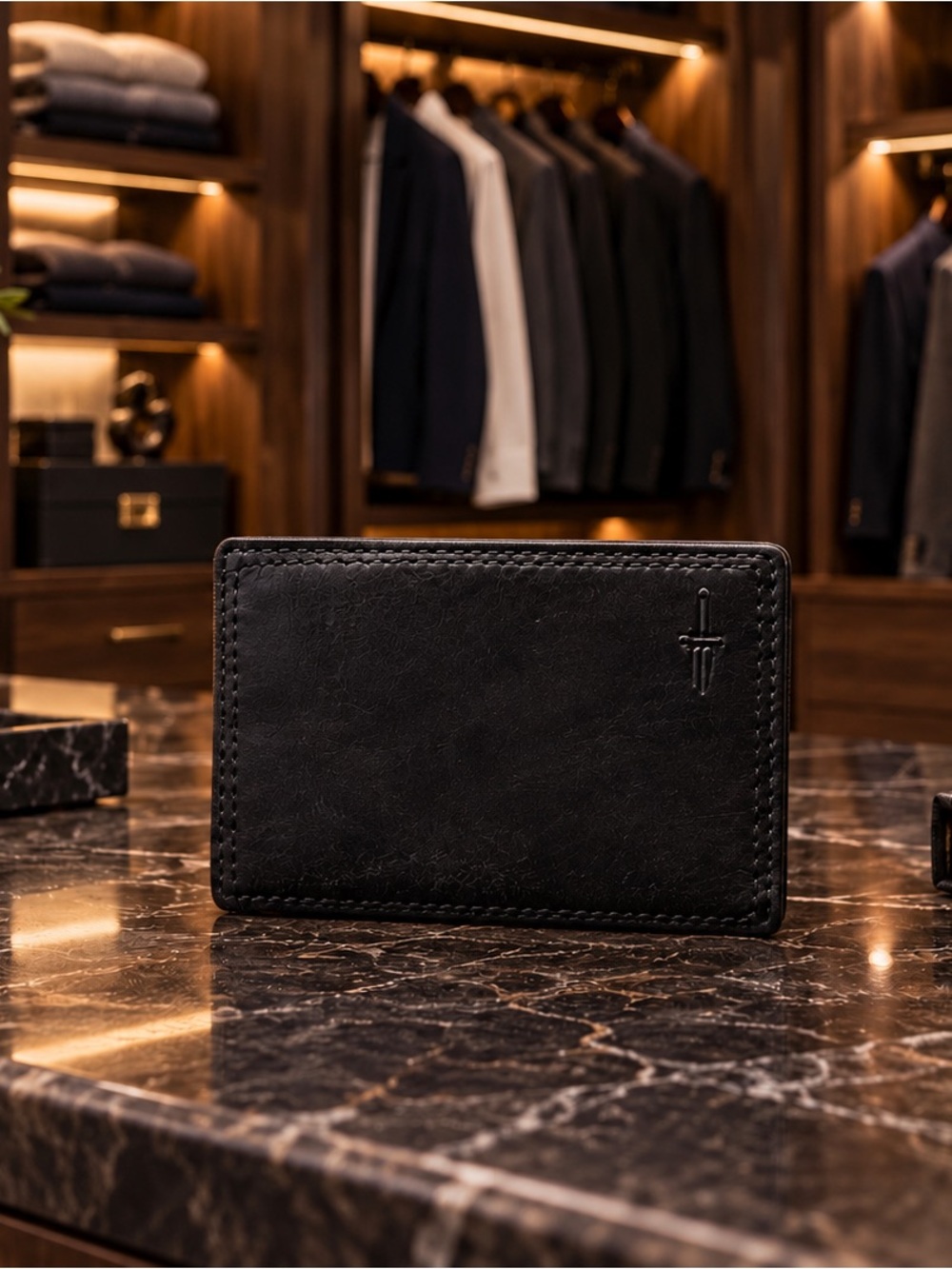 Dockets Black Leather Bifold Wallet